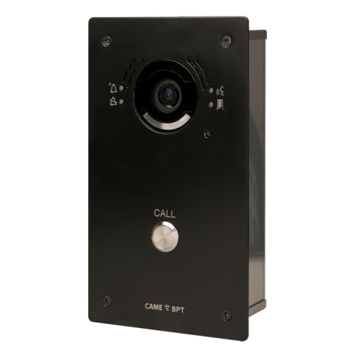 BPT BLMV1 Black gloss panel with brass button illuminated